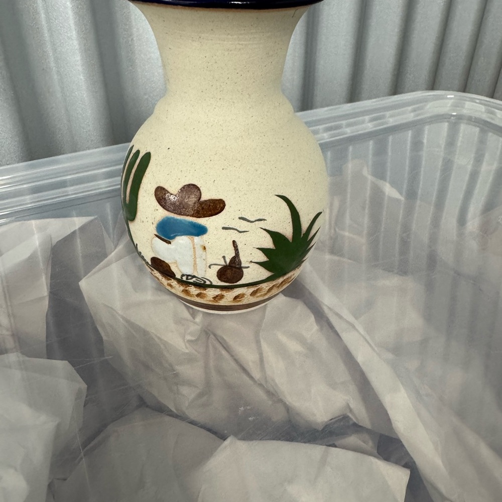 Handcrafted Ceramic Vase with Southwestern Design